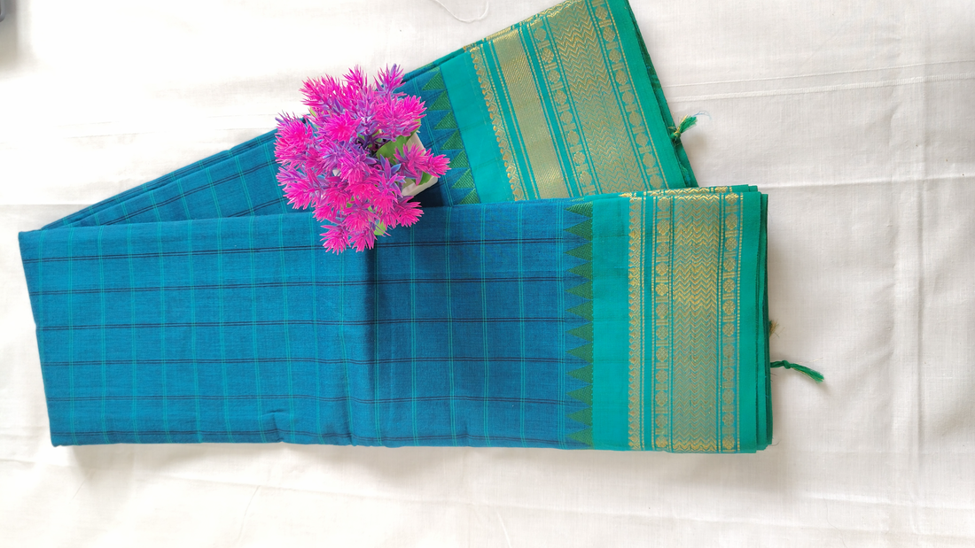Chettinad Cotton Saree with Zari Border Work