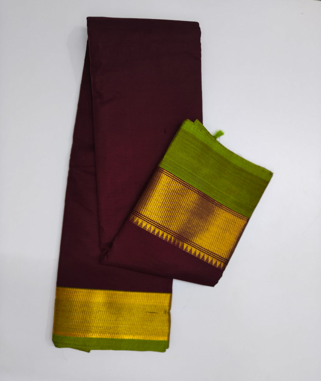 Kanchi Cotton Saree with Golden Zari Border
