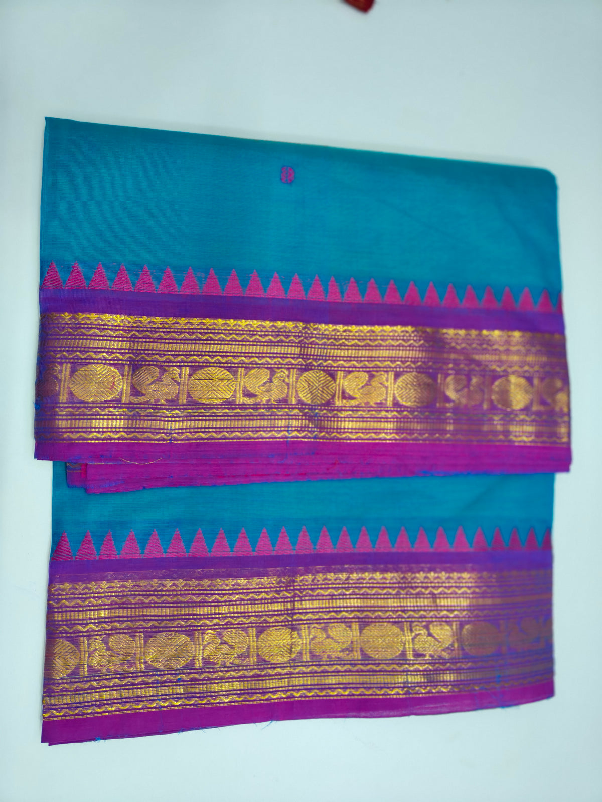 Chettinad Handloom Cotton Saree with Zari Border