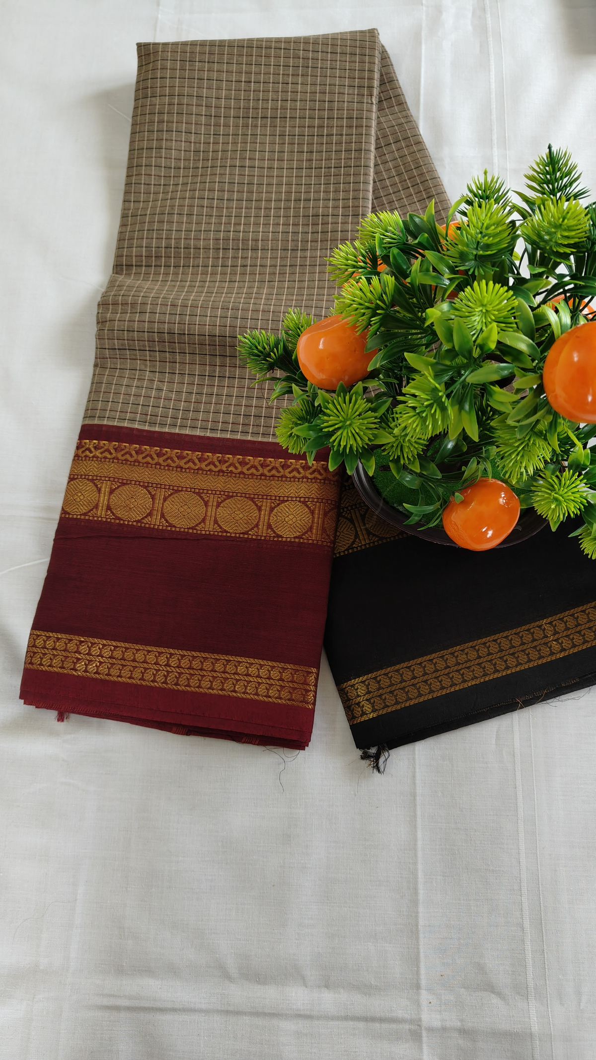 Chettinad Cotton Saree with Zari Border