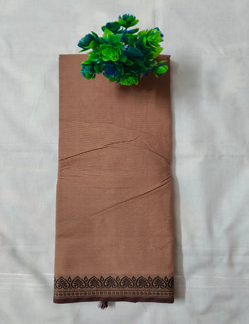Chettinad Cotton Saree with Brown Border