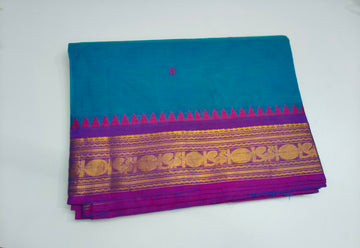 Chettinad Handloom Cotton Saree with Zari Border