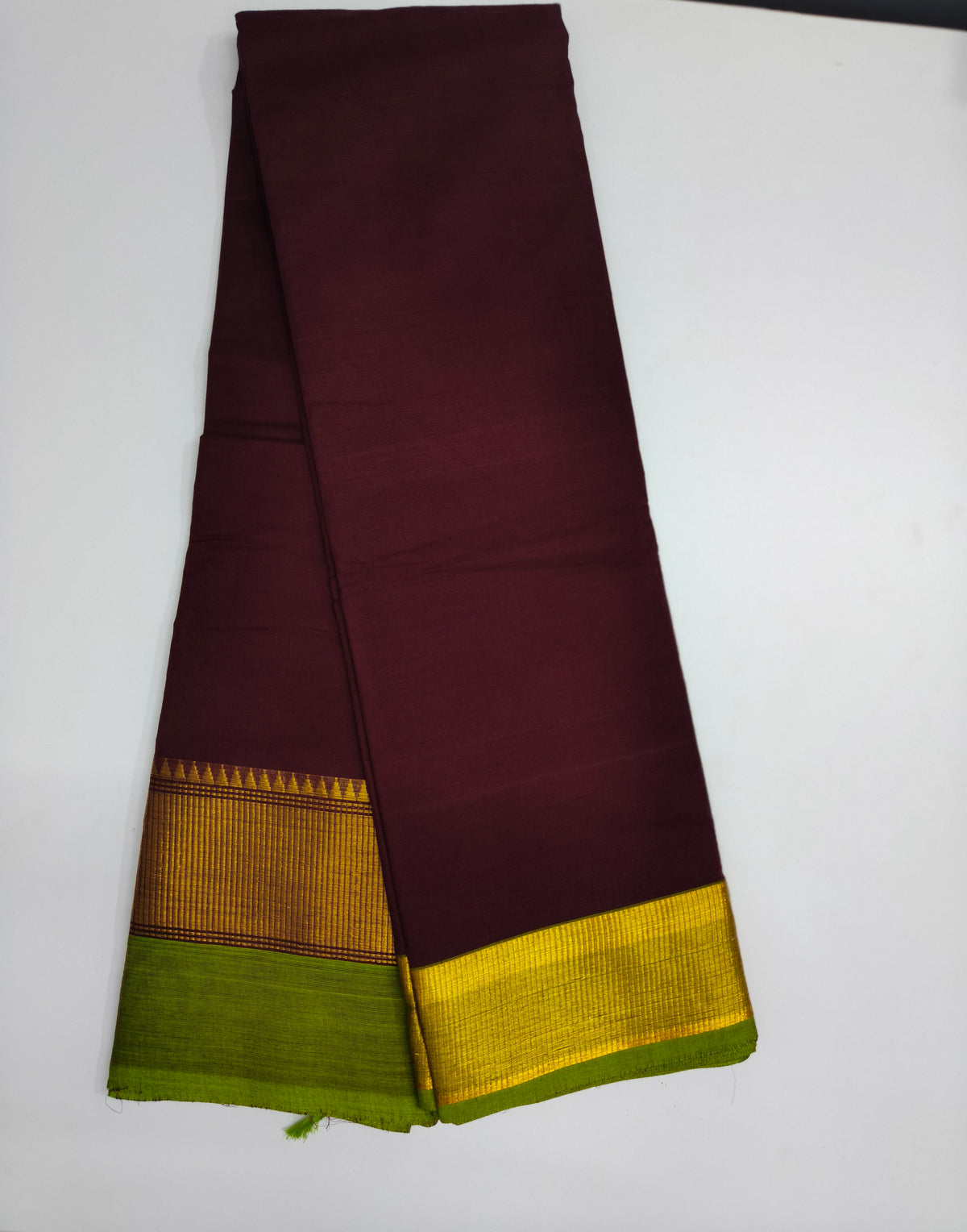 Kanchi Cotton Saree with Golden Zari Border