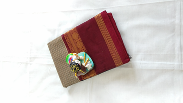 Chettinad Cotton Saree with Zari Border