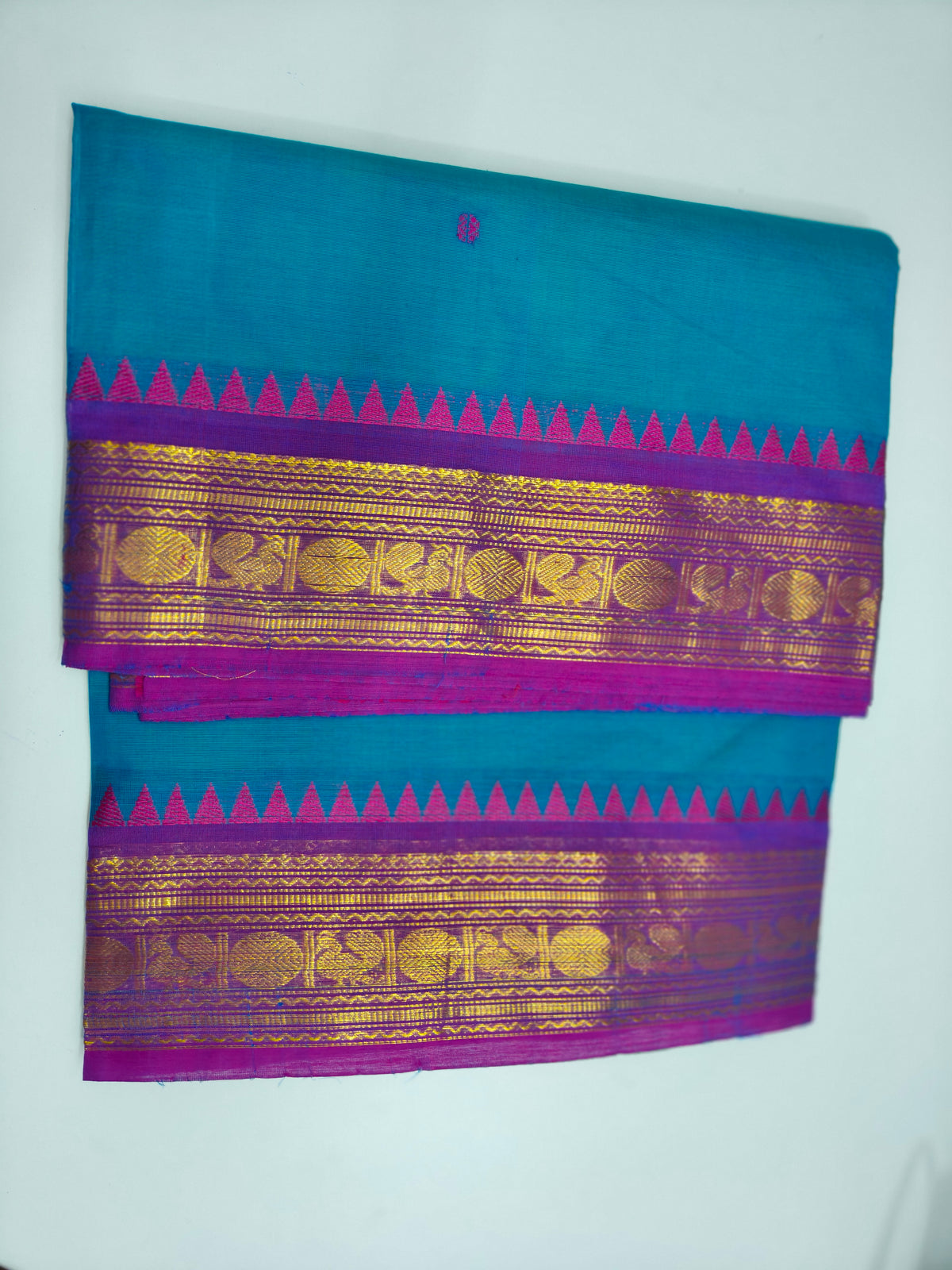 Chettinad Handloom Cotton Saree with Zari Border