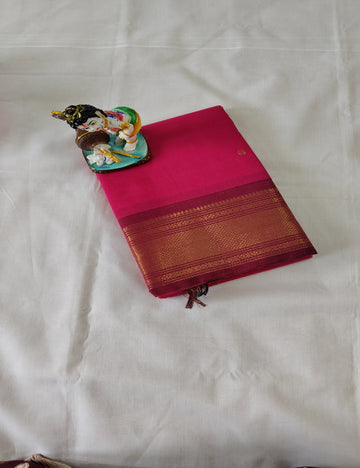 Kanchi 100 Count Rich Pink Cotton Saree