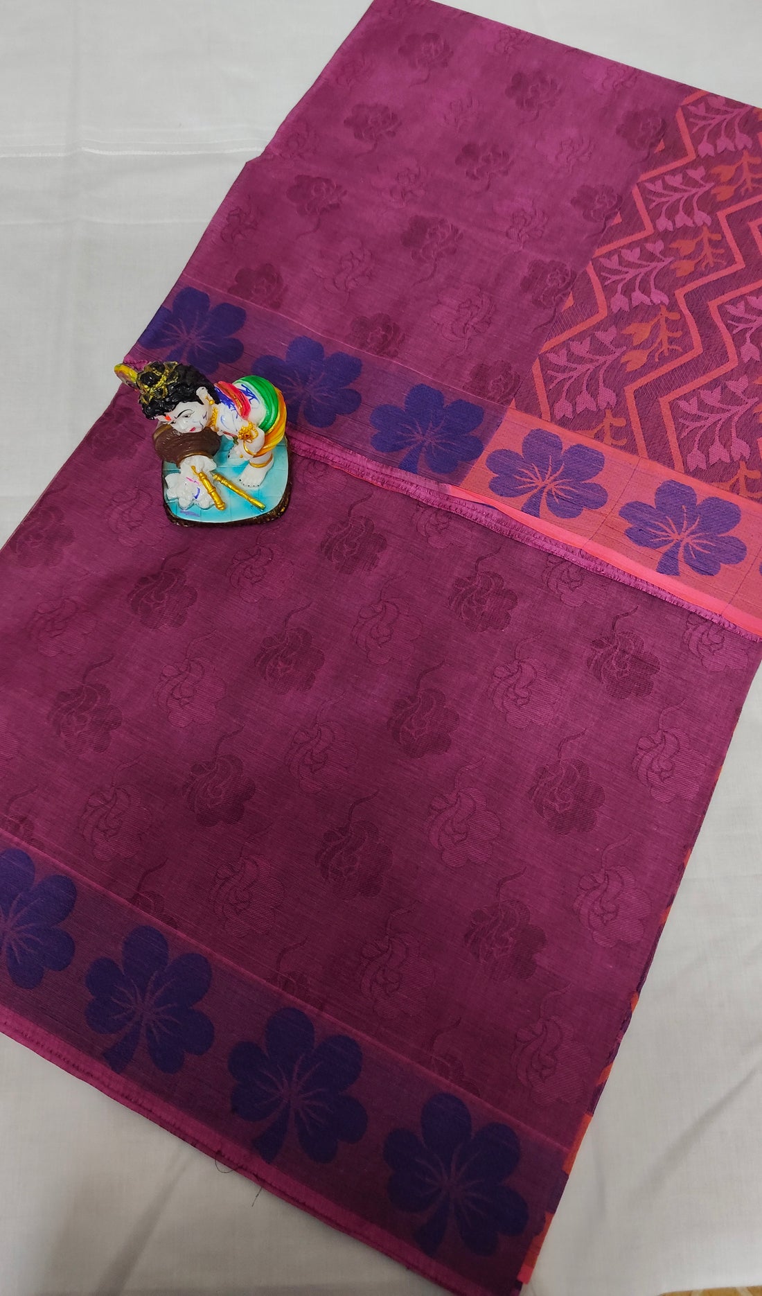 Kovai Negamam Cotton Saree - Maroon Floral Jacquard