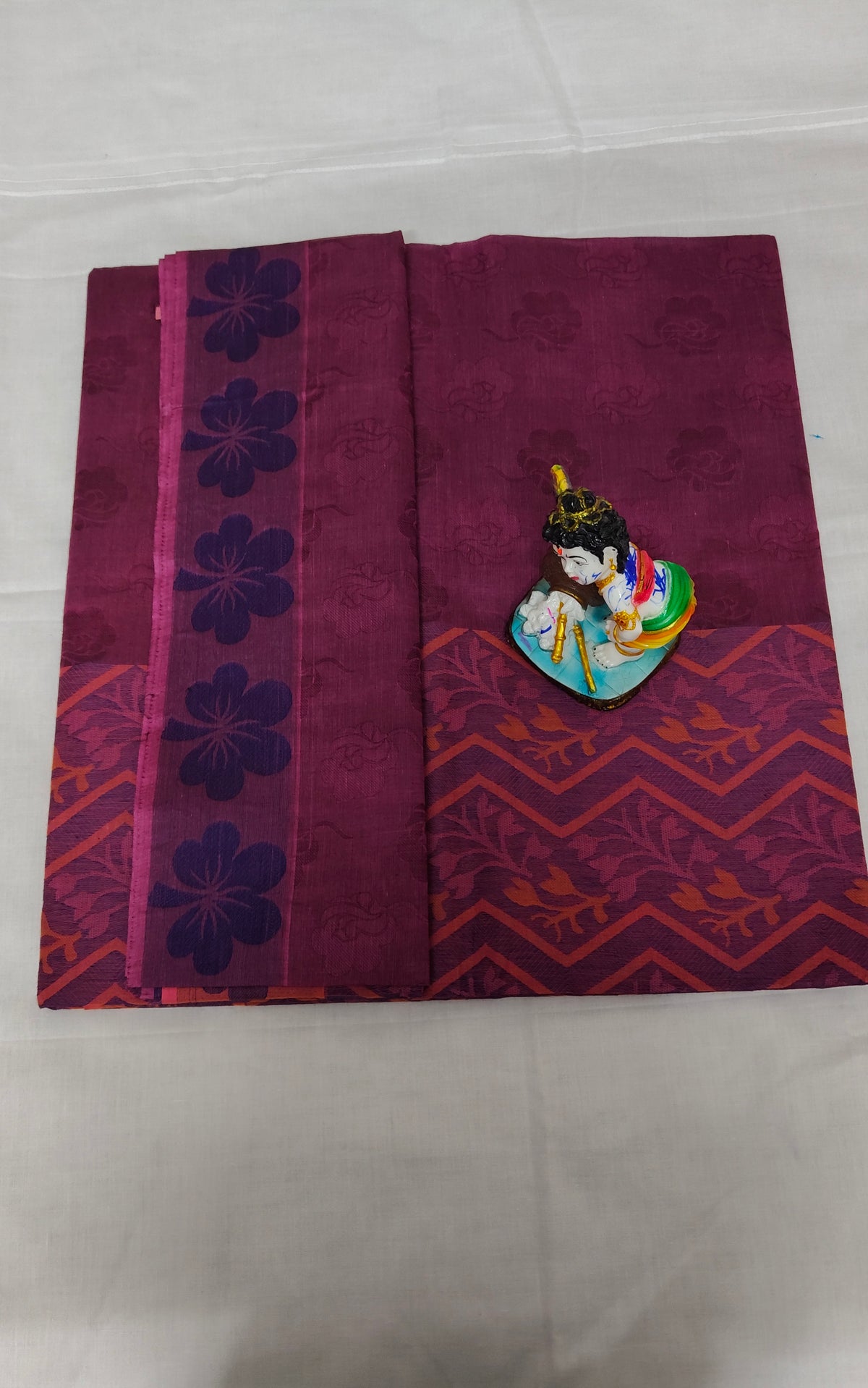 Kovai Negamam Cotton Saree - Maroon Floral Jacquard