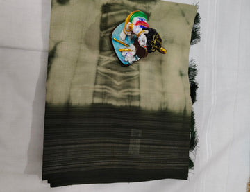 Elegant Olive Green Digital Print Linen Cotton  Saree