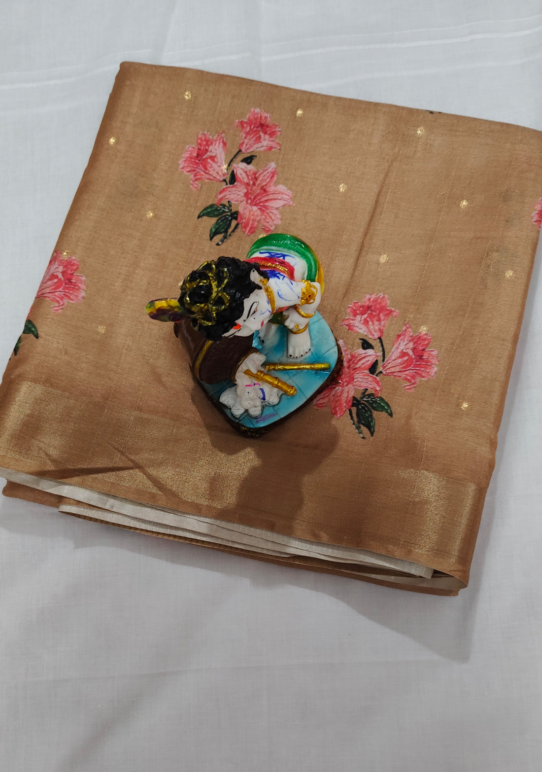 Brown Digital Print Floral Saree