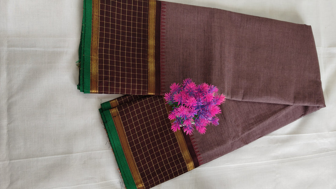 Chettinad Cotton Saree with Zari Border